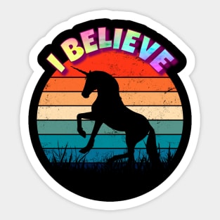 Unicorn I Believe Sticker